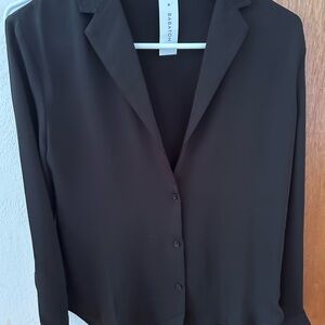 NWT Aritzia Babaton Black Monocle Blouse